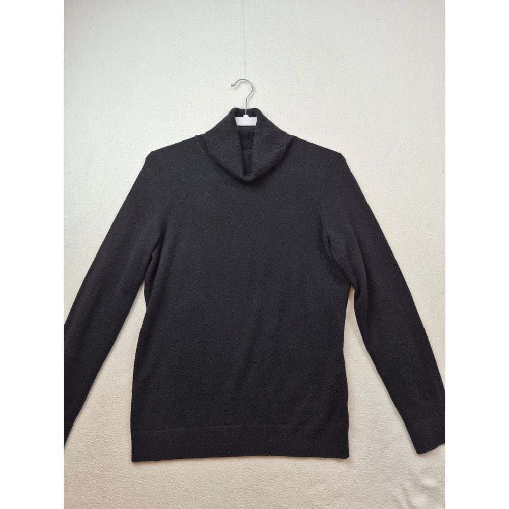Talbots Womens Pure Cashmere Turtleneck Sweater Black Size M Long Sleeve